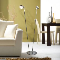 Top Light PUK floor lamp, chrome, metal, 2-bulb, G9, on/off