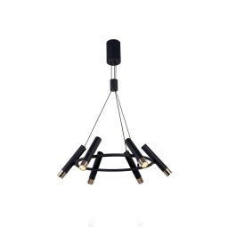 Searchlight Elegance pendant light, 6-bulb black