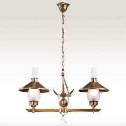 Cremasco Grecale two-bulb hanging light with anchor