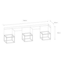 Lucide Rixt ceiling light, black, angular, three-bulb