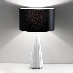 Selène Costa Rica table lamp, black lampshade, white base