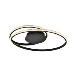 Viokef Berlin LED ceiling light, black, 28W, Ø 57 cm