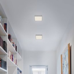 Briloner Flame Star LED ceiling lamp, 15.7 x 15.7 cm silver