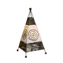 Woru Carlo table lamp with spiral and sun motif
