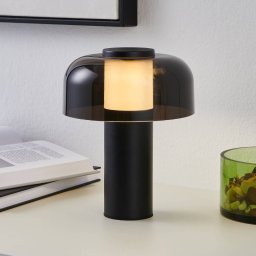 EGLO LED table lamp Ponente, Ø 16 cm, black, CCT, dimmable