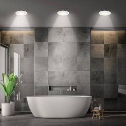 Briloner Klira LED recessed light, white, Ø 9 cm, IP44, set of 3