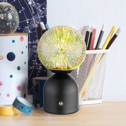 Globo LED table lamp Julsy, black, 3D, height 21 cm, CCT