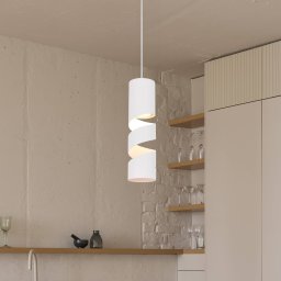 Trio Lighting Stream pendant light, white, Ø 8 cm, metal, GU10