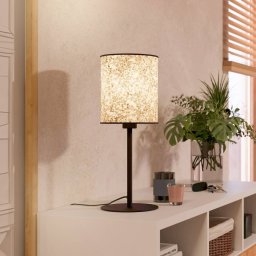 EGLO Butterburn table lamp, height 47.5 cm, beige/green, fabric