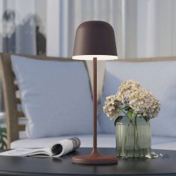 EGLO Mannera LED table lamp with a battery, rusty brown