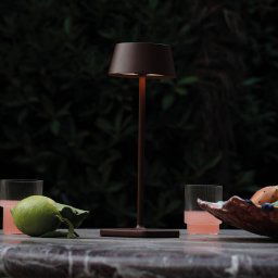 Ideallux Ideal Lux LED rechargeable outdoor table lamp Pure brown metal 32 cm