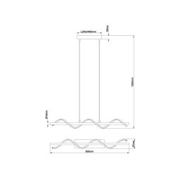 Brilliant Eunice LED hanging light, length 80 cm, black, metal