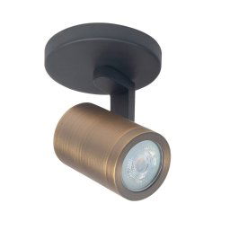 HighLight Halo downlight, black/brass burnished Ø 10 cm 1-bulb.