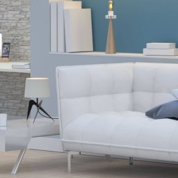 Aluminor Lola table lamp with fabric lampshade, black and white