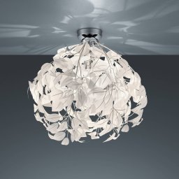 Reality Leuchten Leavy ceiling lamp, Ø 38 cm, chrome/white, plastic