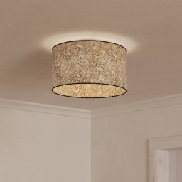 EGLO Butterburn ceiling lamp, Ø 38 cm, beige/green, fabric