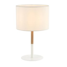 Zambelis Textile table lamp 20215 metal/wood light white