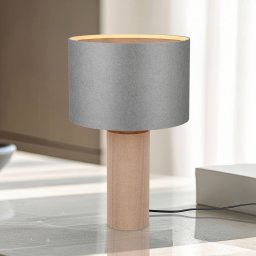 Trio Lighting Canio table lamp, height 48 cm, grey/brown, cardboard, 1 x E14