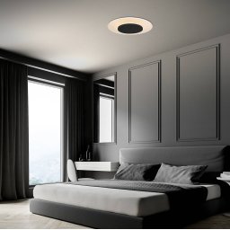 Steinhauer LED ceiling light Lido, black, Ø 42cm