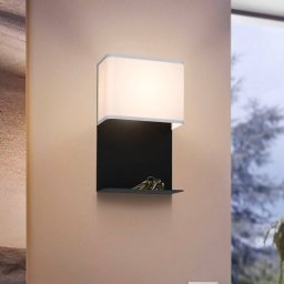EGLO Galdakao LED wall light with textile, black/white