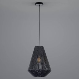 HELL Rope pendant light made of paper, black, Ø 33cm