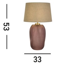 Searchlight Amethyst table lamp, beige/pink, height 37 cm, textile/glass