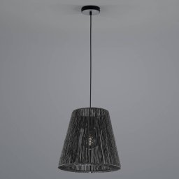 HELL Rope pendant light made of paper, black, Ø 38cm