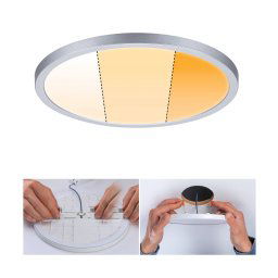 Paulmann Areo panel dim-to-warm round chrome 23 cm