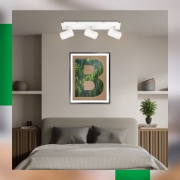 Briloner Isil A ceiling lamp, white, 3-bulb, metal, swivelling