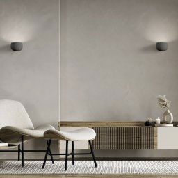 TECNICO by Sforzin Mysia wall light, quartz grey, plaster, 11 cm, GX53