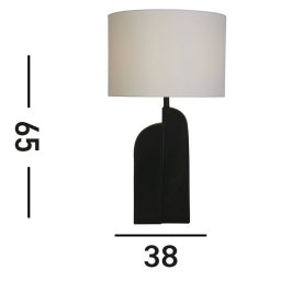 Searchlight Perth table lamp, white/black Height 65 cm textile/resin