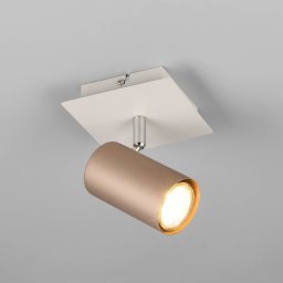 Trio Lighting Marley wall spotlight, brown/light grey, 12 x 12 cm, metal