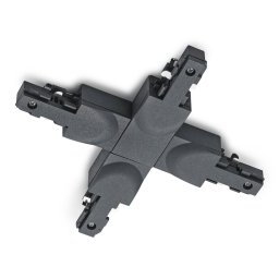 Trio Lighting X-connector DUOline two-circuit track, black matt