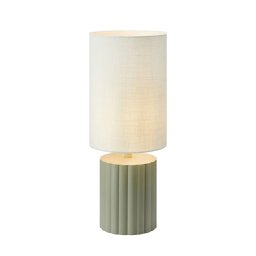 Markslöjd Can table lamp, white/grey, height 57 cm, ceramic, textile