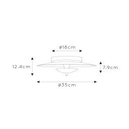 Lucide Vulcan LED ceiling light, black/gold, Ø 35 cm, dimmable