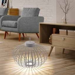 JUST LIGHT. GmbH JUST LIGHT. LED table lamp Akuba grey-beige 37cm bamboo