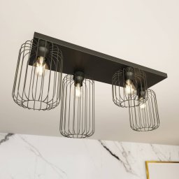 EMIBIG LIGHTING Ceiling lamp Barn, 4-bulb, 83 cm, black, metal, E27