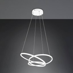 Trio Lighting Darvin LED pendant light, length 64 cm, matt white, metal, CCT