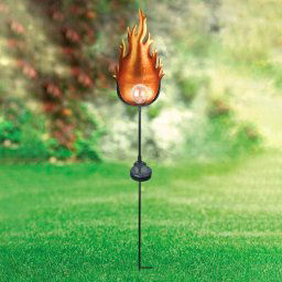 Globo LED solar light 33472 with a metal flame