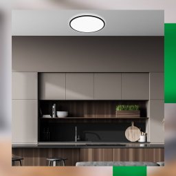 Briloner Pulap A LED ceiling light, black, Ø 33 cm, plastic