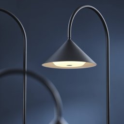 FRANDSEN LED floor lamp Grasp, black, height 72 cm, metal