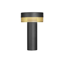 HELL LED table lamp Mesh rechargeable battery, height 24cm, black/gold