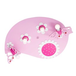 Elobra Leaf Butterfly ceiling light in pink, four-bulb