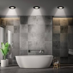 Briloner Klira LED recessed light, black, Ø 9cm, IP44, set of 3