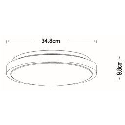 Lucide Dasher LED ceiling light, black, Ø 34.8 cm, 2700 K, IP44