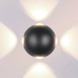 Trio Lighting LED outdoor wall light Avisio, black, 4-bulb, semicircular