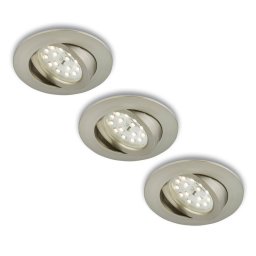 Briloner Rotatab. LED recessed light, set of 3, matt nickel