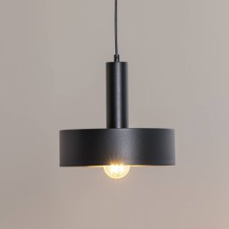 SIGMA Vitrum round pendant light, black, cylindrical, Ø 27 cm