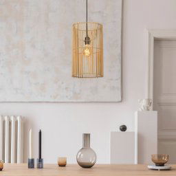 Lucide Jantine rattan pendant light, Ø 26 cm