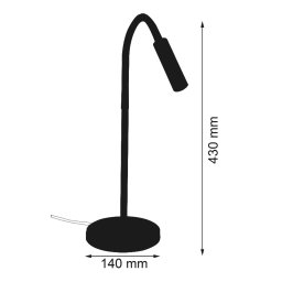 Busch Rocco LED table lamp, matt nickel, flex arm red